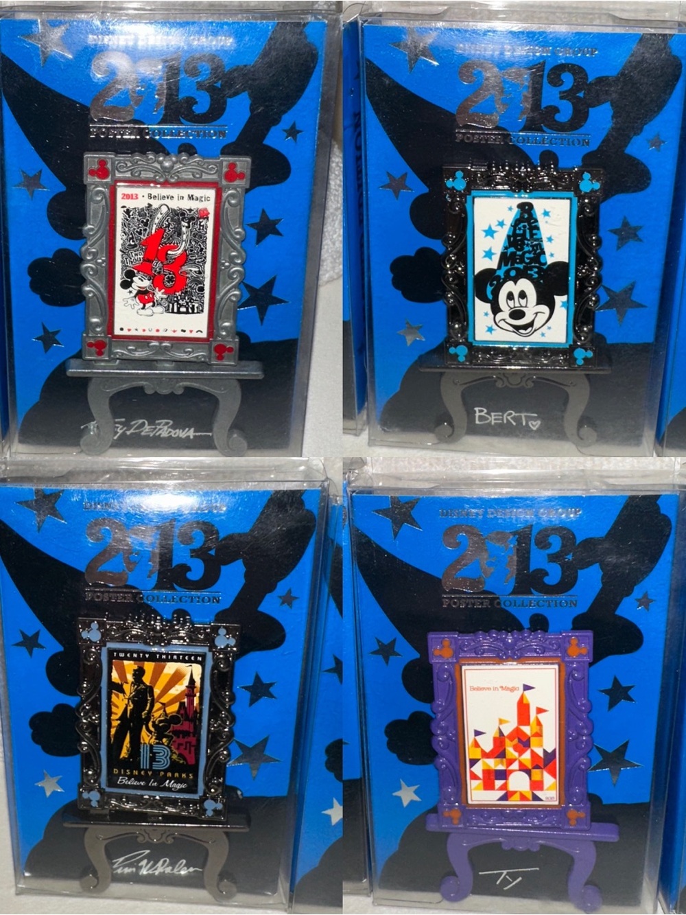 Disney 2013 Poster Collection Limited Edition Pins Set of 4